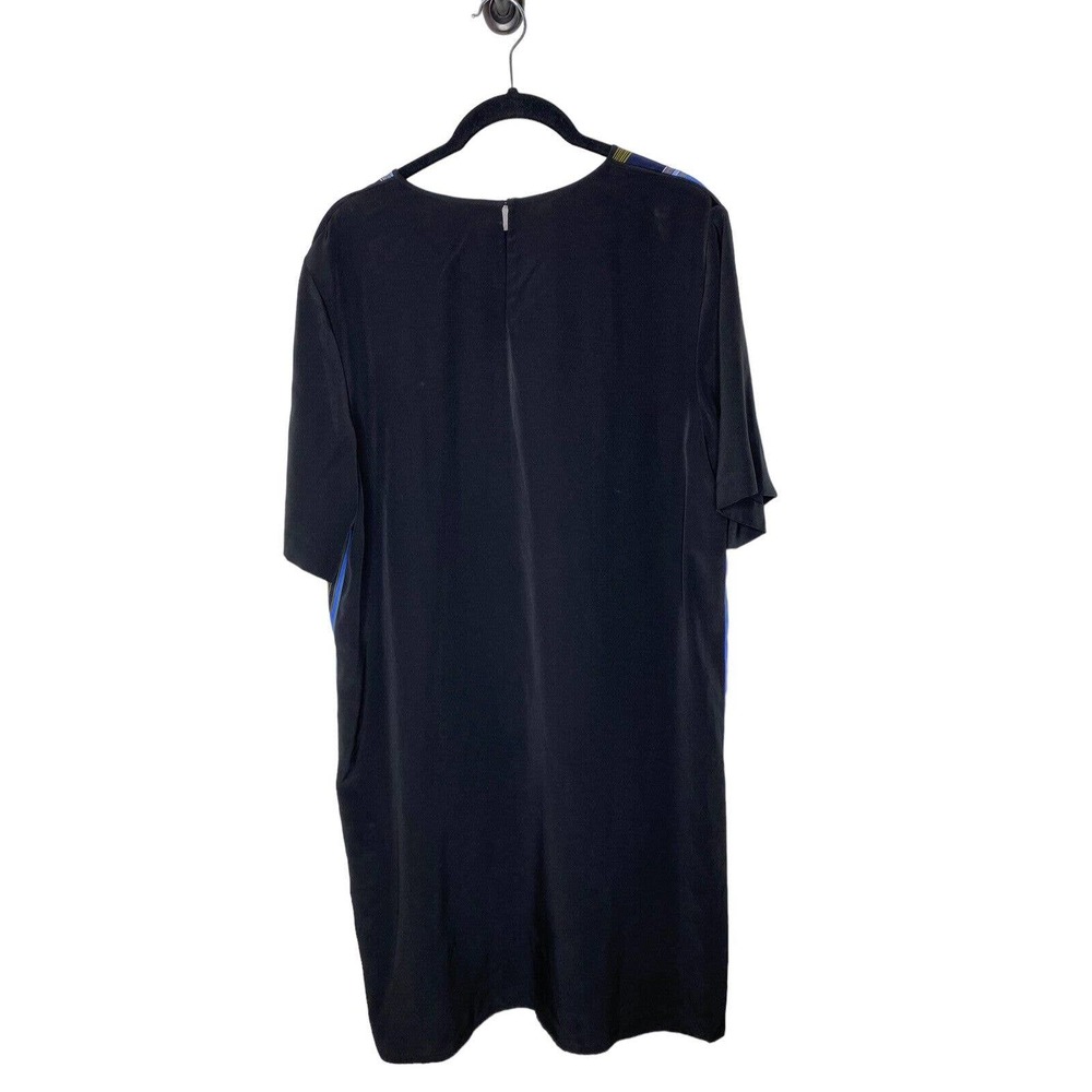 Diane Von Furstenberg Womens‎ Striped Silk Shift Dress 10 Short Sleeve Keyhole - Picture 5 of 10